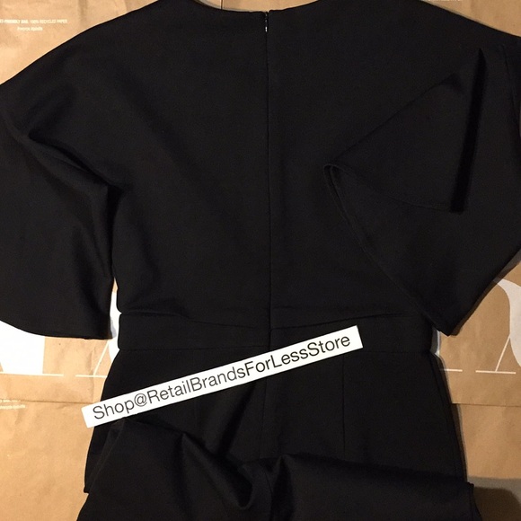 STYLEWE KE-YING-YI Stretch Black Ruffle Sleeves Pencil Midi Dress - Picture 10 of 11